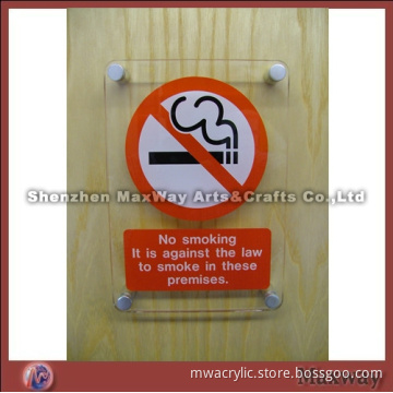 Clear Wall Mounting Acrylic/Lucite Warning Logo/Holder
